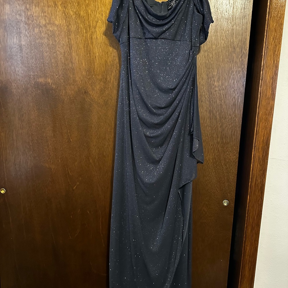 Alex Evenings Sparkling Black Maxi Dress
